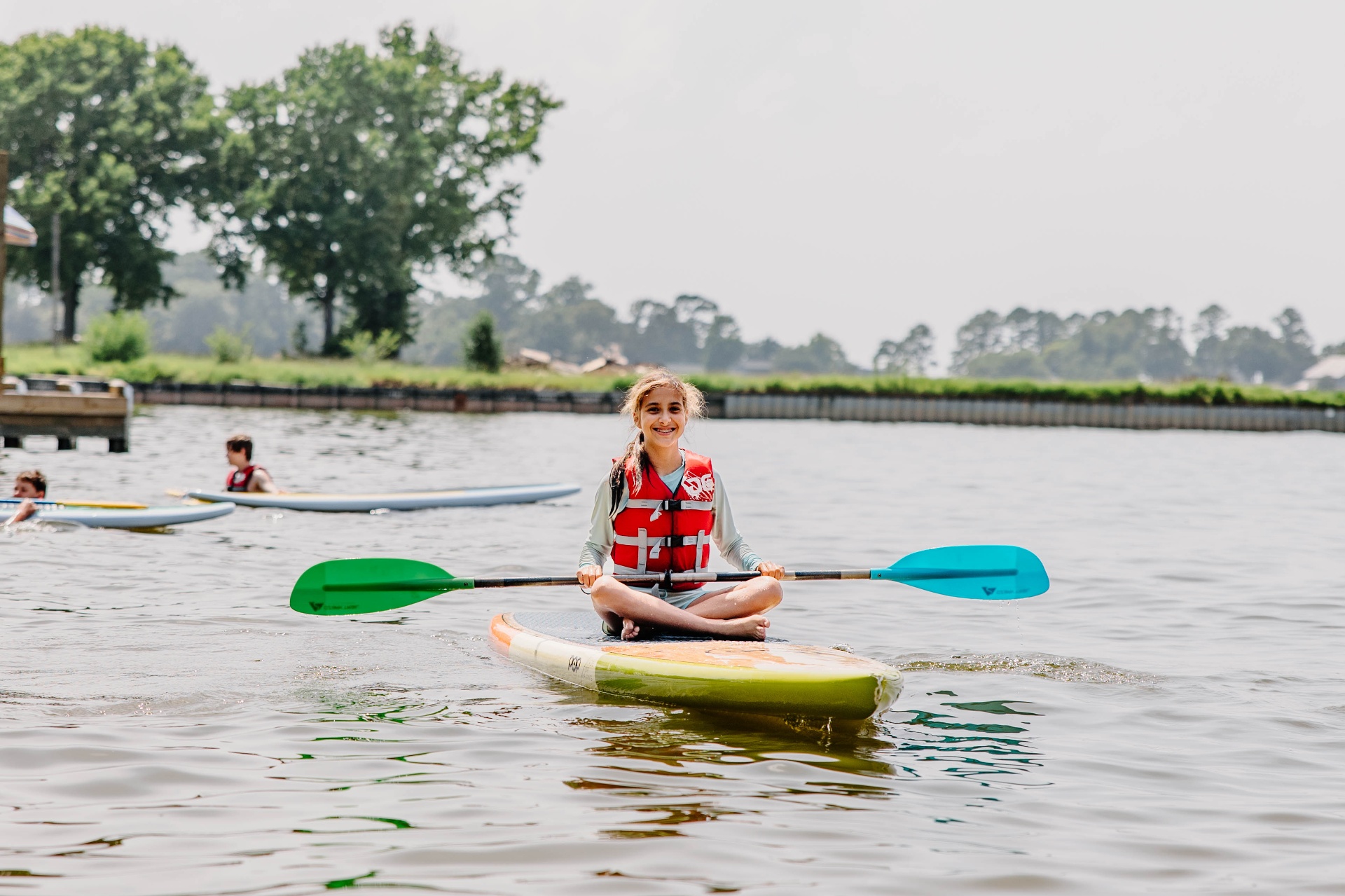 Paddleboarding on the lake