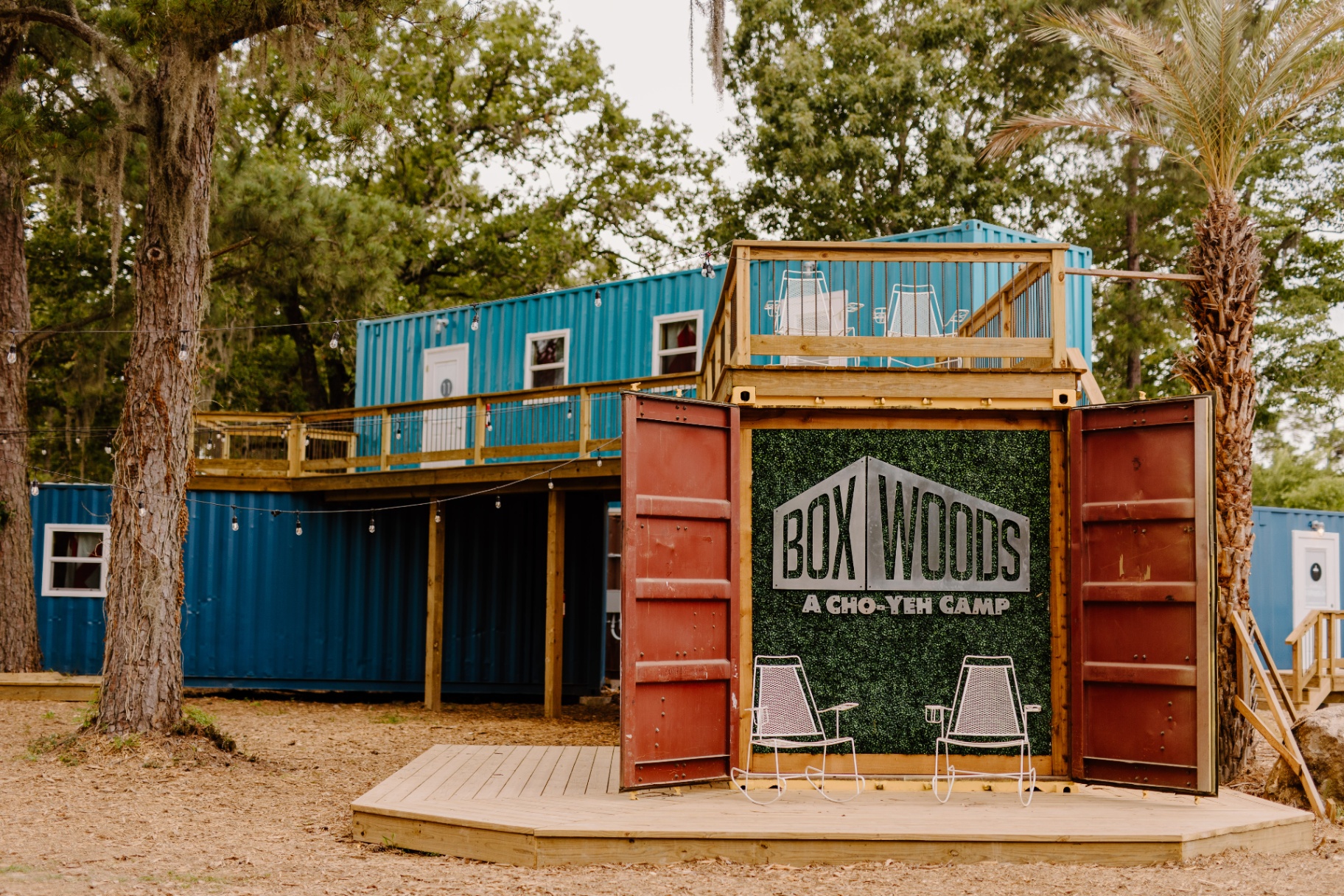 Boxwoods — Camp on the lake — built entirely from shipping containers